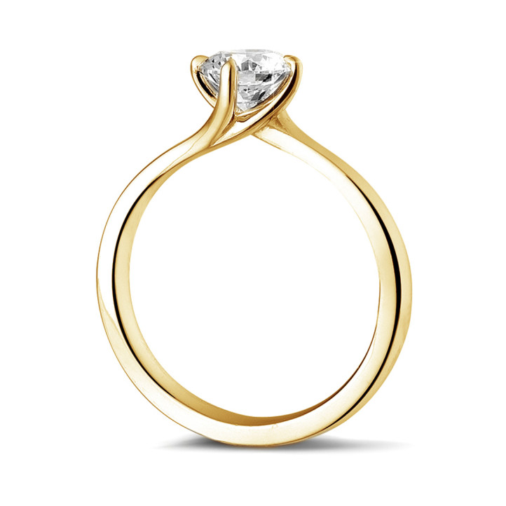 1.00 carat solitaire diamond ring in yellow gold