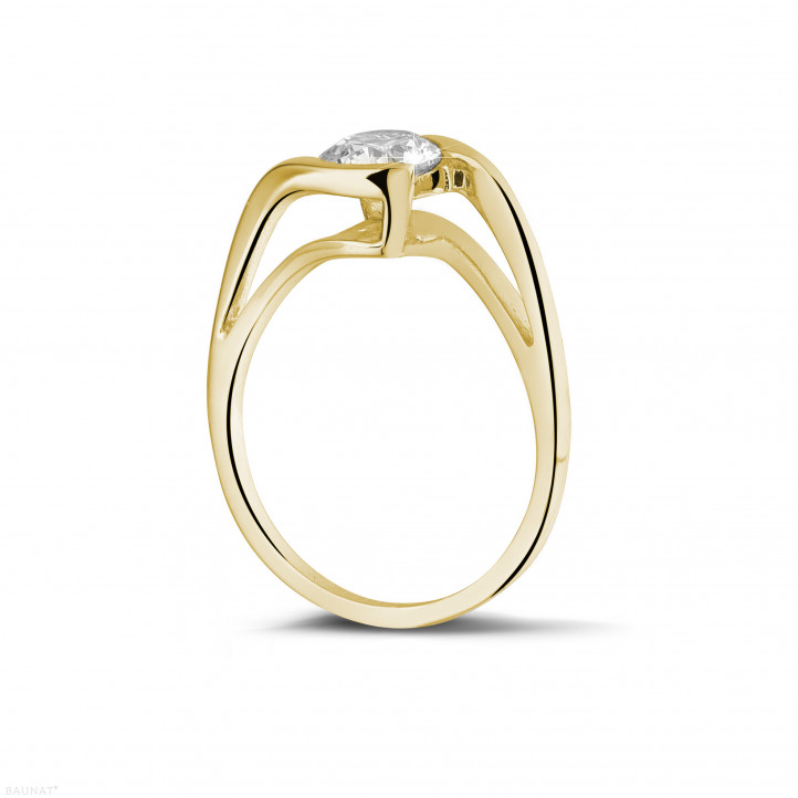 0.70 carat solitaire diamond ring in yellow gold