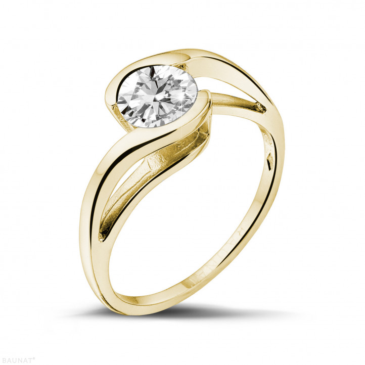 0.70 carat solitaire diamond ring in yellow gold 