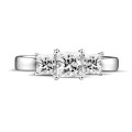 1.05 carat trilogy ring in platinum with princess diamonds