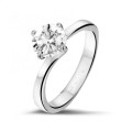 1.25 carat solitaire diamond ring in platinum