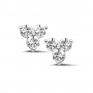 Earrings - 1.20 carat diamond trilogy earrings in platinum