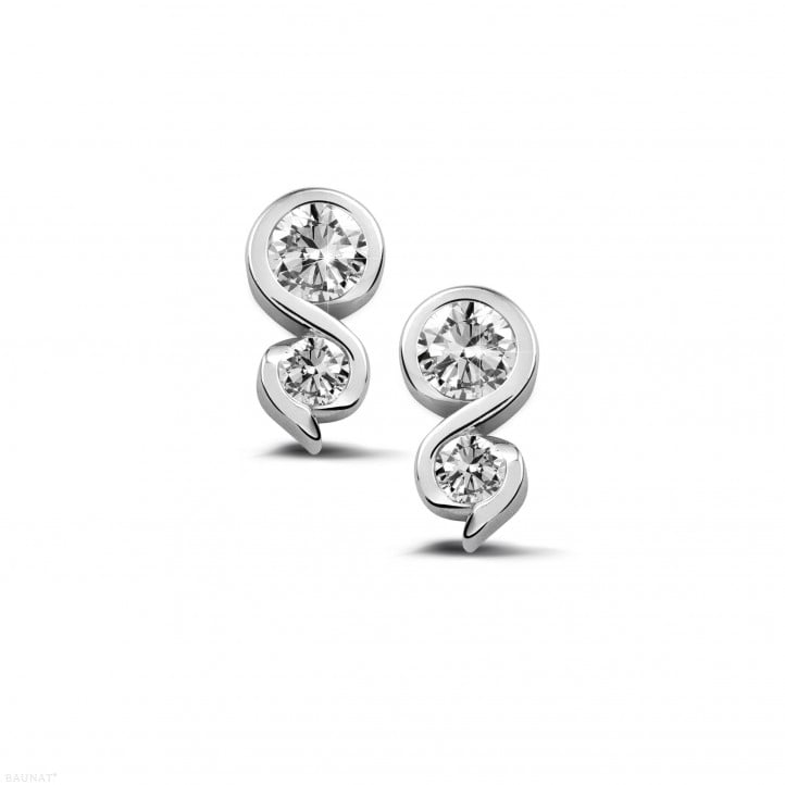 0.44 carat diamond earrings in platinum