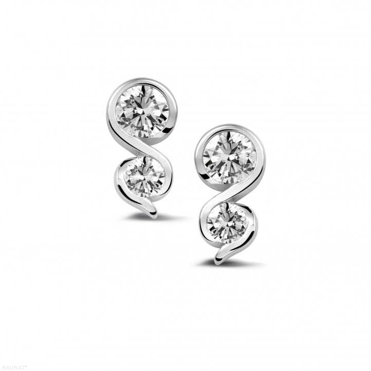 0.70 carat diamond earrings in platinum