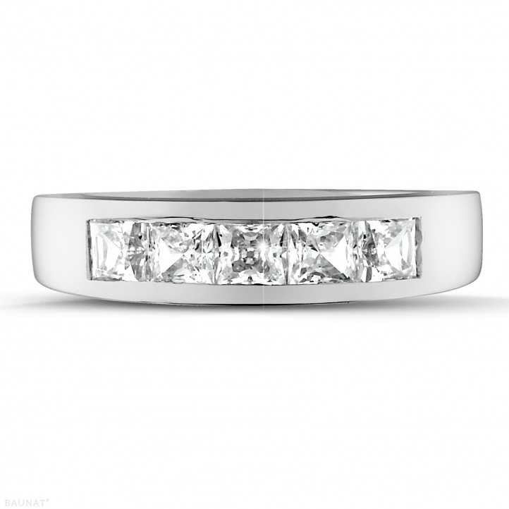 1.35 carat platinum eternity ring with princess diamonds