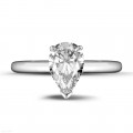 1.50 carat solitaire ring in platinum with pear shaped diamond