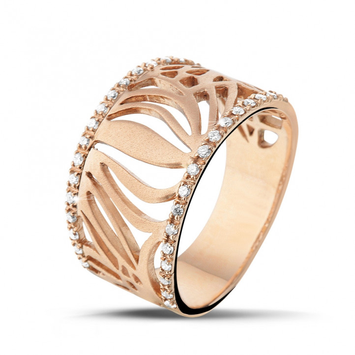 0.17 quilates anillo diamante diseño en oro rojo