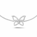 0.30 quilates pulsera mariposa diamante diseño en oro blanco