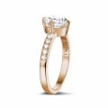 1.50 quilates anillo solitario diamante en oro rojo con diamantes en los