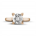 2.50 quilates anillo solitario diamante en oro rojo