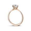 1.00 quilates anillo solitario diamante en oro rojo