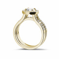 1.00 quilates anillo solitario diamante de oro amarillo con diamantes en los lados