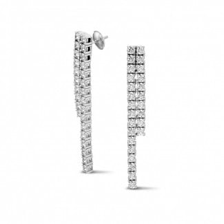 Pendientes riviere de diamantes de 3.90 quilates en oro blanco