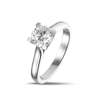 Classics - 1.00 quilates anillo solitario diamante de oro blanco