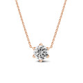 0.70 quilates colgante solitario en oro rojo con diamante redondo