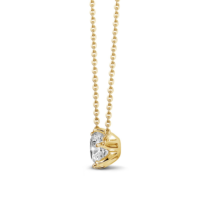 1.25 quilates colgante solitario en oro amarillo con diamante redondo