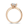 1.25 quilates anillo solitario en oro rojo con diamante redondo