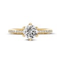 2.00 quilates anillo solitario en oro amarillo con diamantes en los lados
