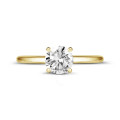 1.00 quilates anillo solitario en oro amarillo con un diamante redondo y 4 uñas