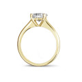 2.50 quilates anillo solitario en oro amarillo con un diamante redondo y 4 uñas