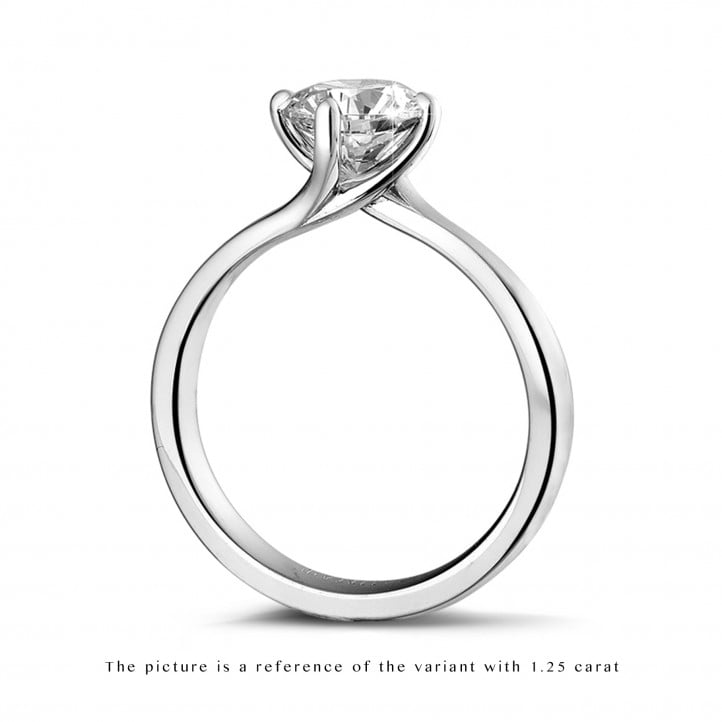 2.00 quilates anillo solitario diamante de oro blanco