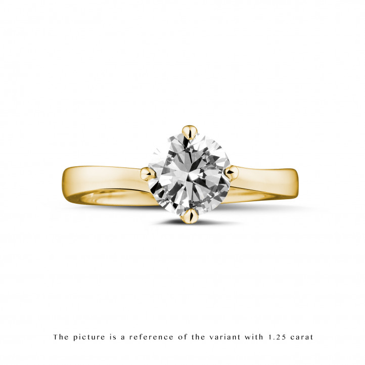 2.50 quilates anillo solitario diamante en oro amarillo