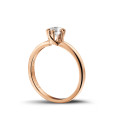 0.50 quilates anillo solitario diamante diseño en oro rojo con ocho garras