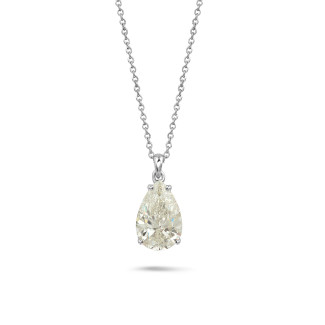 Gargantillas de diamantes - 6.01 quilates colgante solitario en oro blanco con diamante en forma de pera