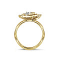 0.45 quilates anillo diamante flor diseño en oro amarillo