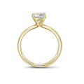 1.50 quilates anillo solitario con diamante cojín en oro amarillo