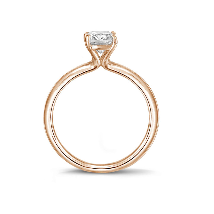 1.20 quilates anillo solitario con diamante talla esmeralda en oro rojo