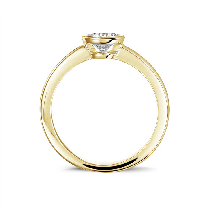 1.25 quilates anillo solitario en oro amarillo con un diamante redondo