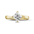 2.50 quilates anillo solitario en oro amarillo con diamante talla princesa