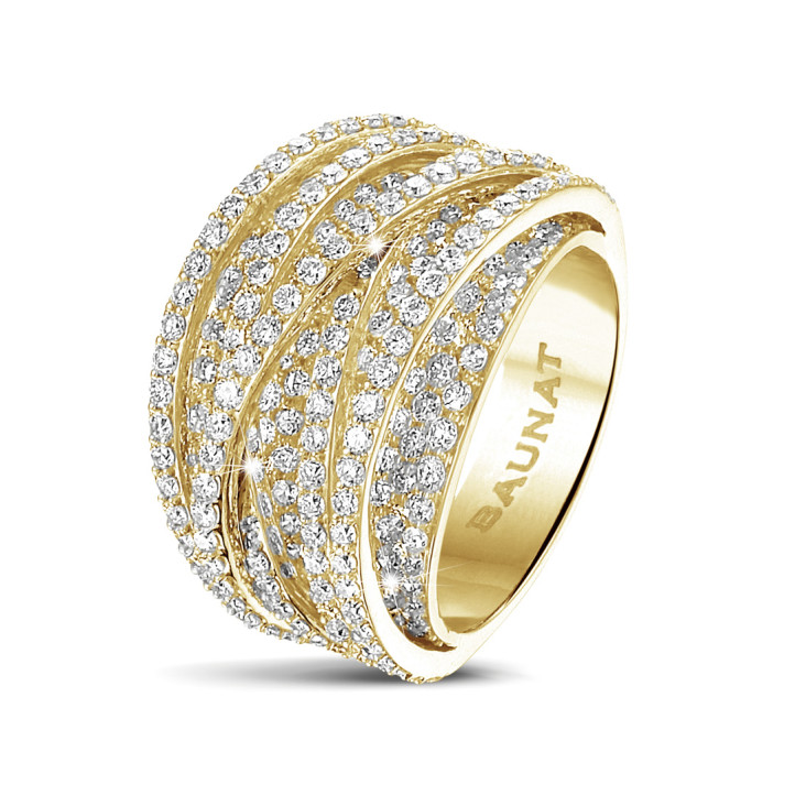 3.50 quilates anillo en oro amarillo con diamantes redondos