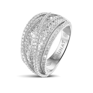 Anillos - 1.50 quilates anillo en oro blanco con diamantes redondos
