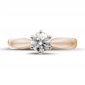0.70 quilates anillo solitario diamante en oro rojo