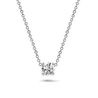 2.50 quilates colgante solitario en oro blanco con diamante redondo