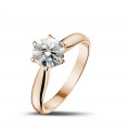 1.25 quilates anillo solitario diamante en oro rojo
