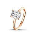 0.70 quilates anillo solitario en oro rojo con diamante ovalado
