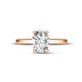 0.70 quilates anillo solitario en oro rojo con diamante ovalado