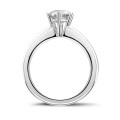1.00 quilates anillo solitario con 6 grapas en oro blanco con diamante redondo de calidad excepcional (D-IF-EX-None fluorescencia-GIA certificado)