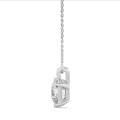 1.00 quilates colgante solitario diamante talla de corte asscher en oro blanco