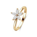 Anillo Flor con Pétalos de Diamante talla Marquesa