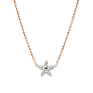 Colgante Flor con Pétalos de Diamante talla Marquesa