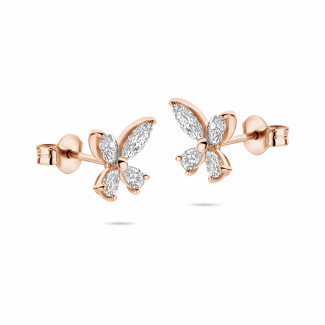 Pendientes - Pendientes Mariposa con Alas de Diamante talla Marquesa y Pera