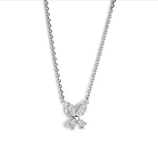 Gargantilla - Colgante Mariposa con Alas de Diamante talla Marquesa y Pera