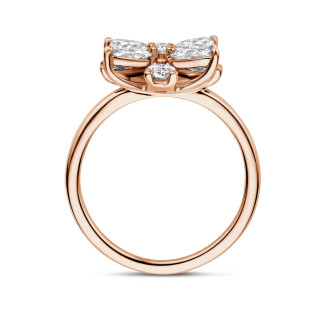 Anillos - Anillo Flor con Pétalos de Diamante talla marquesa