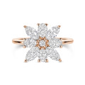 Anillo Flor con Pétalos de Diamante talla marquesa