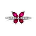 Anillo Mariposa con Alas de Rubí talla Marquesa y Pera