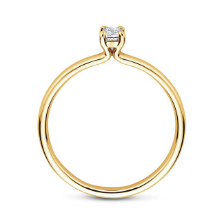 Anillos - 0.15 quilates anillo solitario con diamante talla esmeralda en oro amarillo